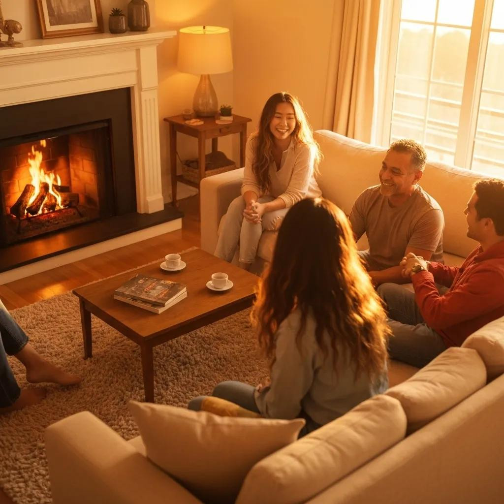 Diverse individuals in a supportive circle during a divorce support group meeting, fostering community and healing