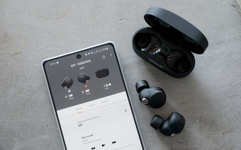 Giao diện ứng dụng Sony Headphones Connect nhận diện thiết bị chính hãng