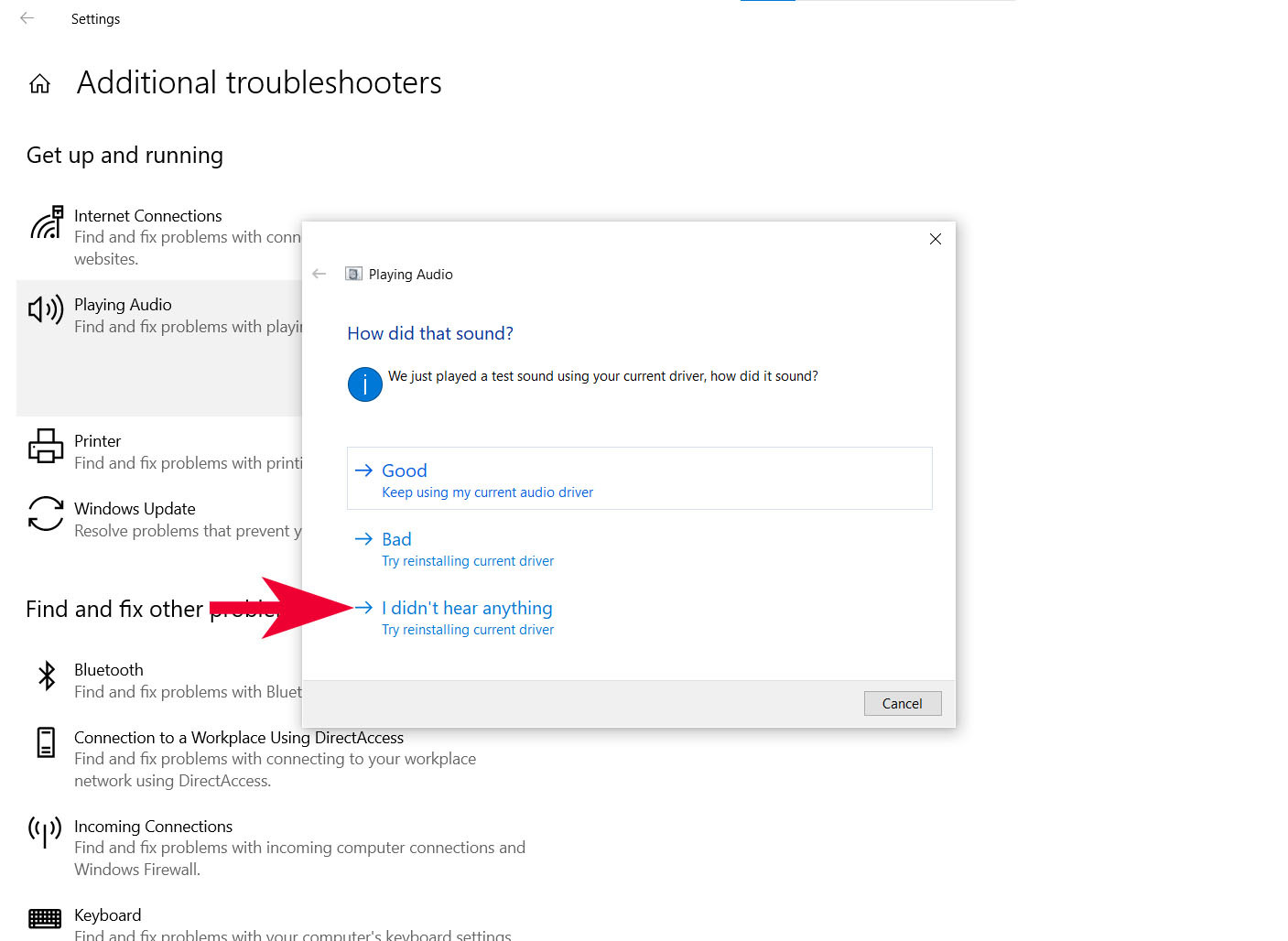Báo cáo kết quả kiểm tra âm thanh cho Windows