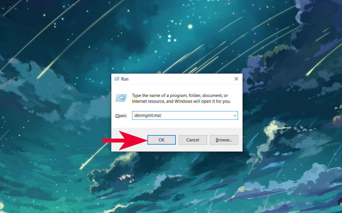 Mở Device Manager bằng lệnh devmgmt.msc