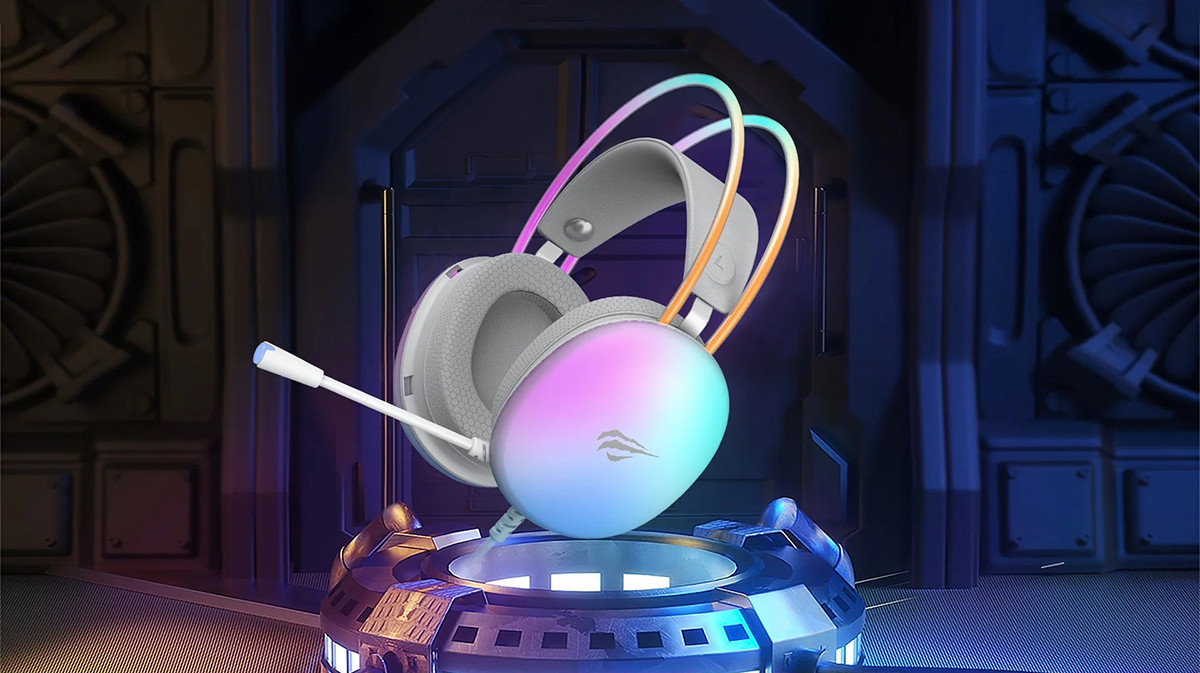 Tai nghe gaming Havit H2037D thiết kế hầm hố với đèn LED