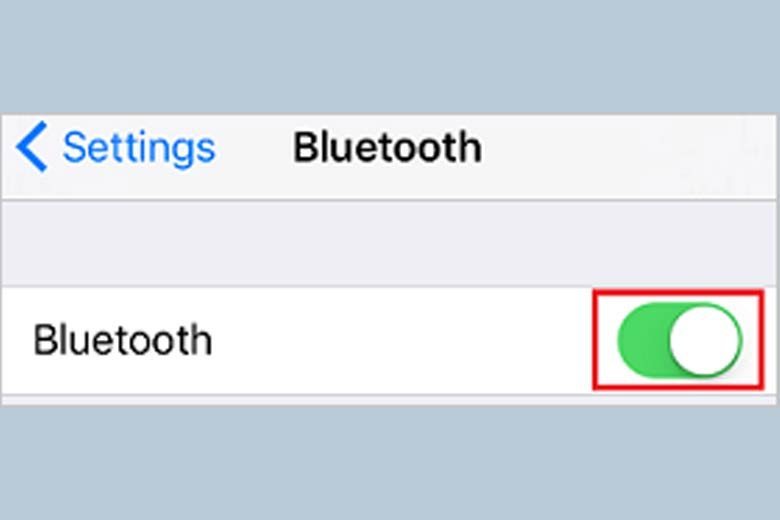 Bật công tắc Bluetooth sang màu xanh để kích hoạt quét thiết bị