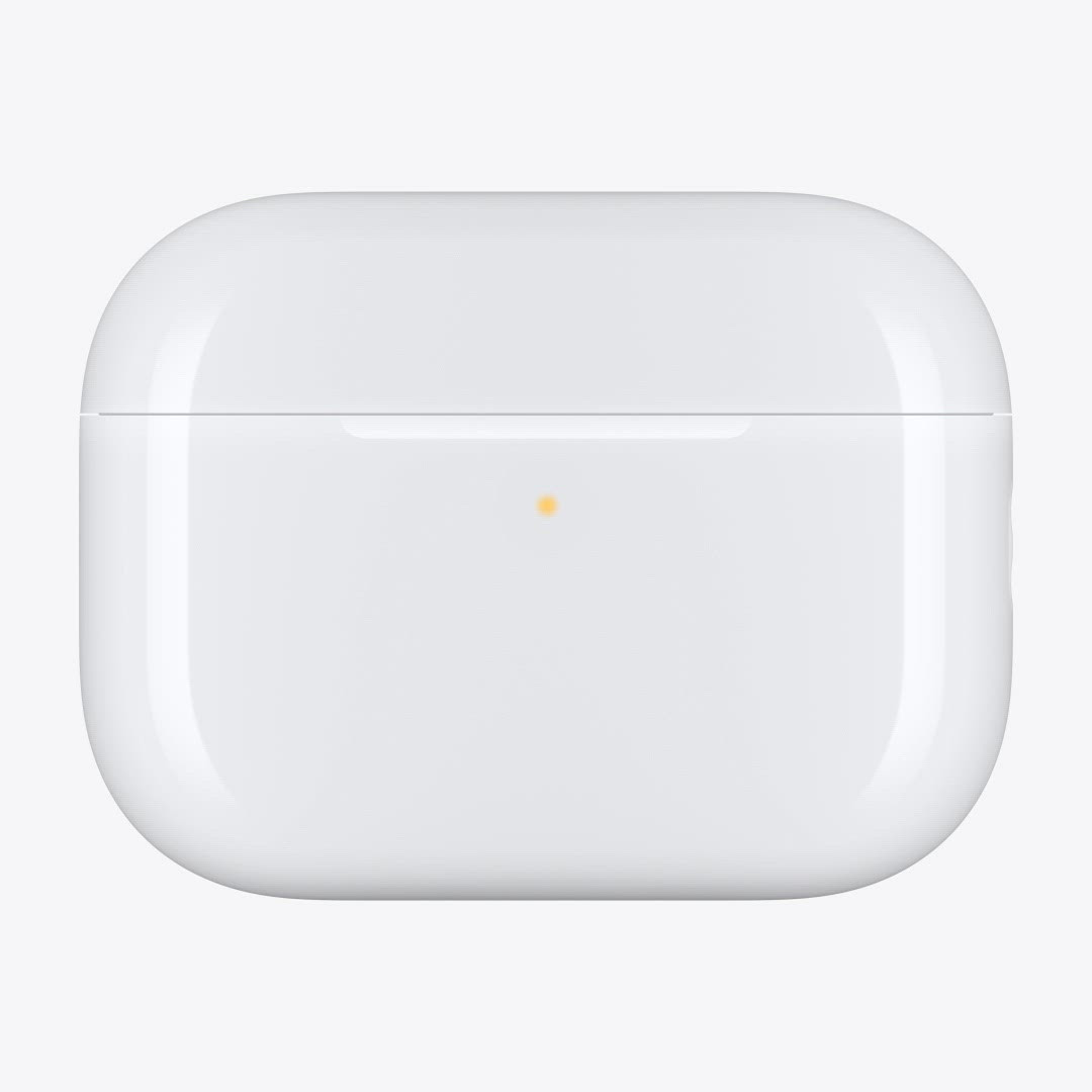 Video hiển thị đèn trạng thái hổ phách nhấp nháy chậm khi AirPods hoặc hộp sạc có dung lượng pin dưới 95%.
