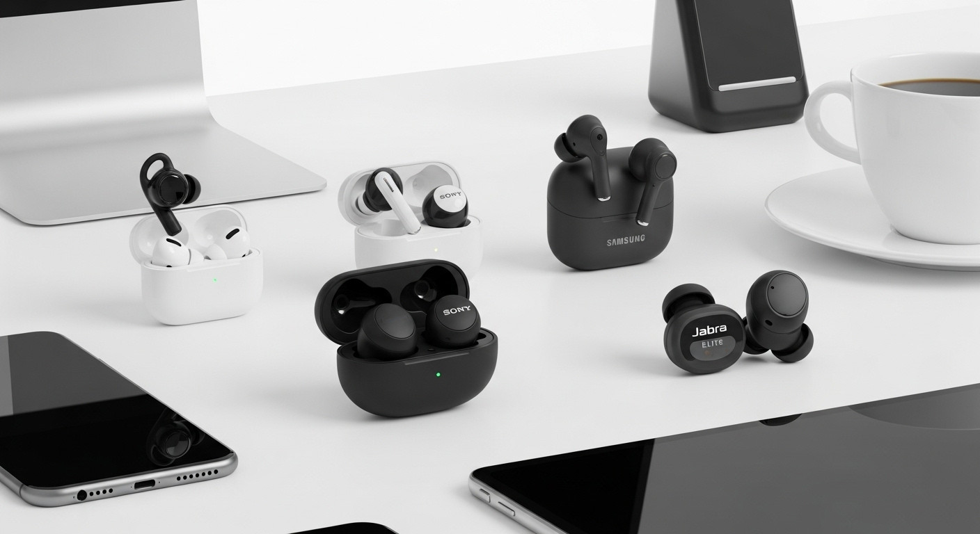 Hình ảnh minh họa các công nghệ âm thanh không dây tiên tiến và tai nghe true wireless phổ biến năm 2025