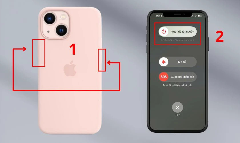 Khởi động lại điện thoại iPhone khi máy không nhận tai nghe Lightning là một cách khắc phục phổ biến