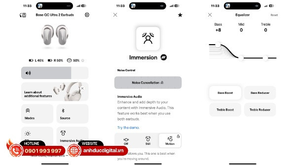 Giao diện chính trên ứng dụng điều khiển của Bose QuietComfort Ultra Earbuds 2nd Gen