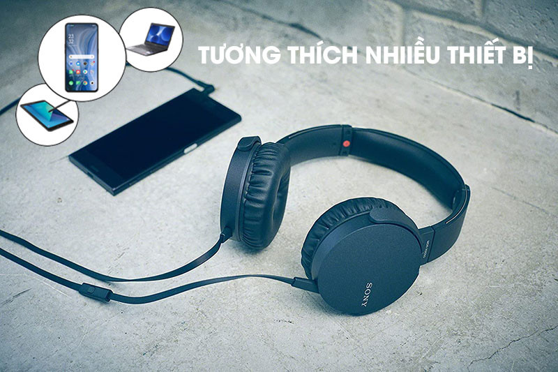 Chi tiết nút điều khiển trên dây tai nghe Sony MDR-XB550AP