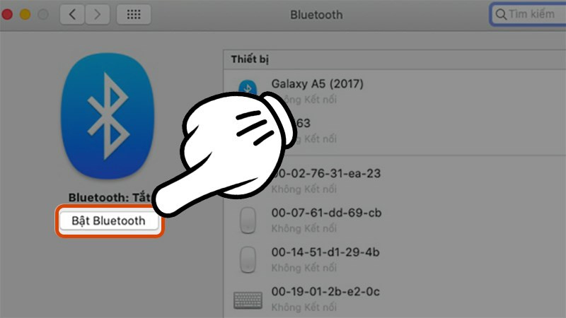 Bật Bluetooth lên trên macOS