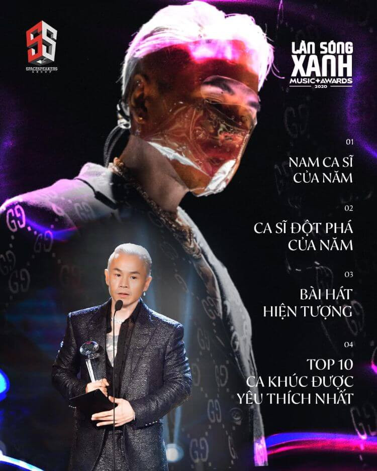 Binz đạt giải thưởng ở Làn Sóng Xanh