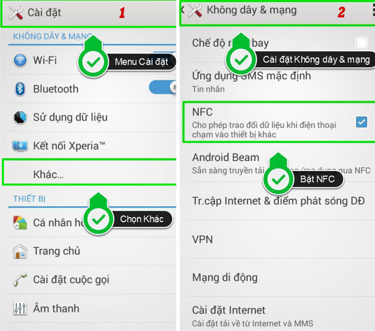 Kiểm tra tính năng kết nối bằng NFC trên thiết bị Android