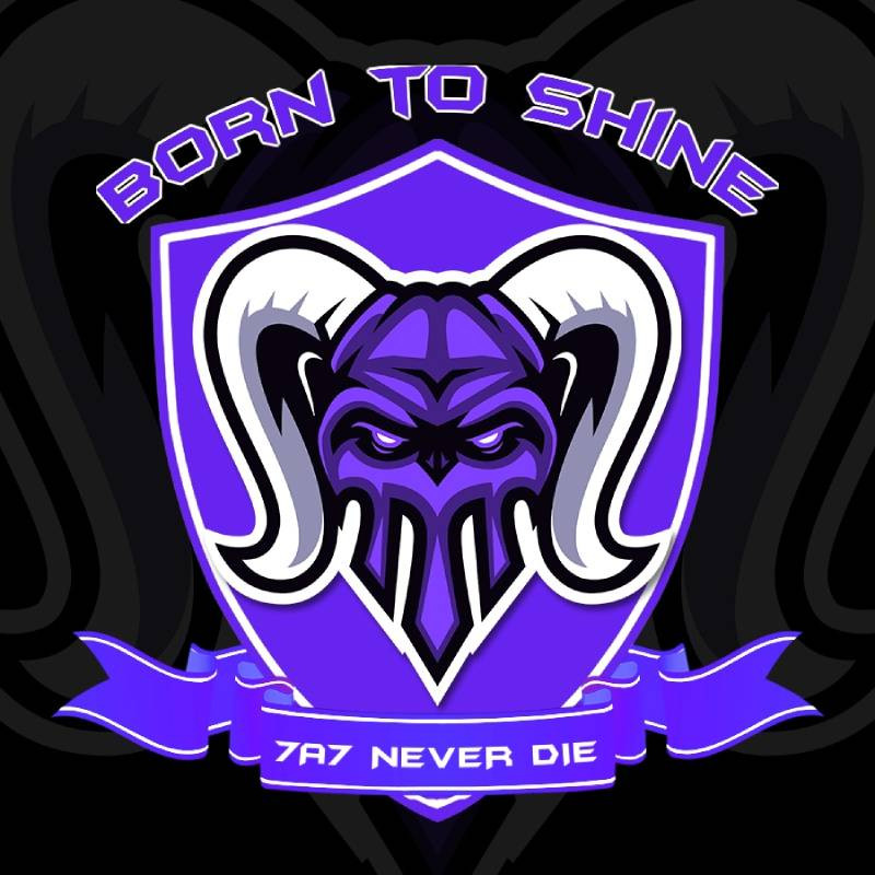 Mẫu logo lớp 7A7 hình chú voi màu xanh tím phá cách