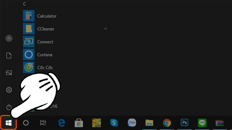 Nhấn chọn nút Start