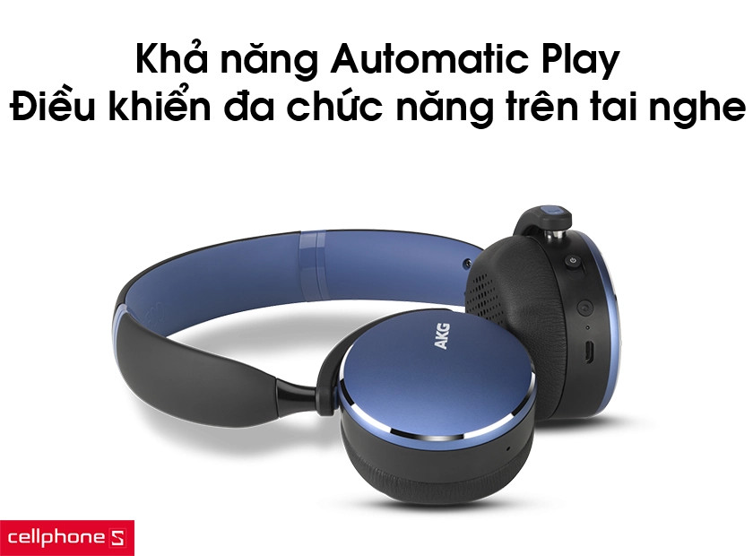 Tính năng Automatic Play thông minh cùng nút điều khiển trên tai nghe AKG Y500