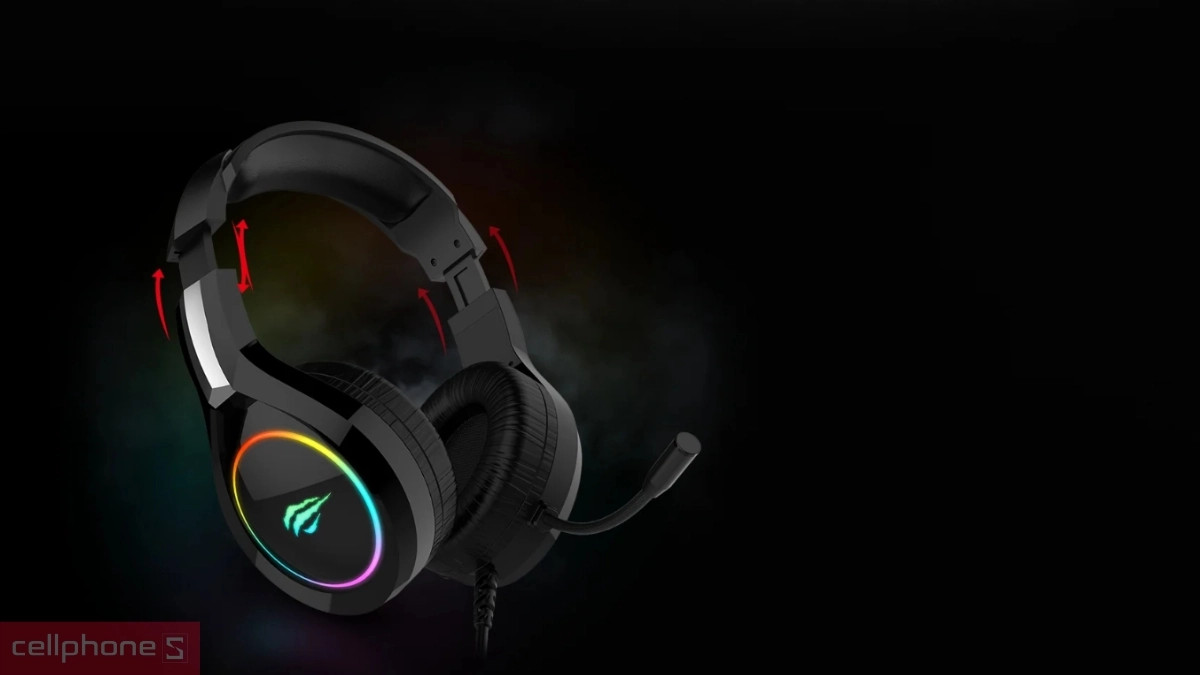 Tai nghe Havit H2232D với đèn LED RGB rực rỡ, thiết kế đậm chất gaming