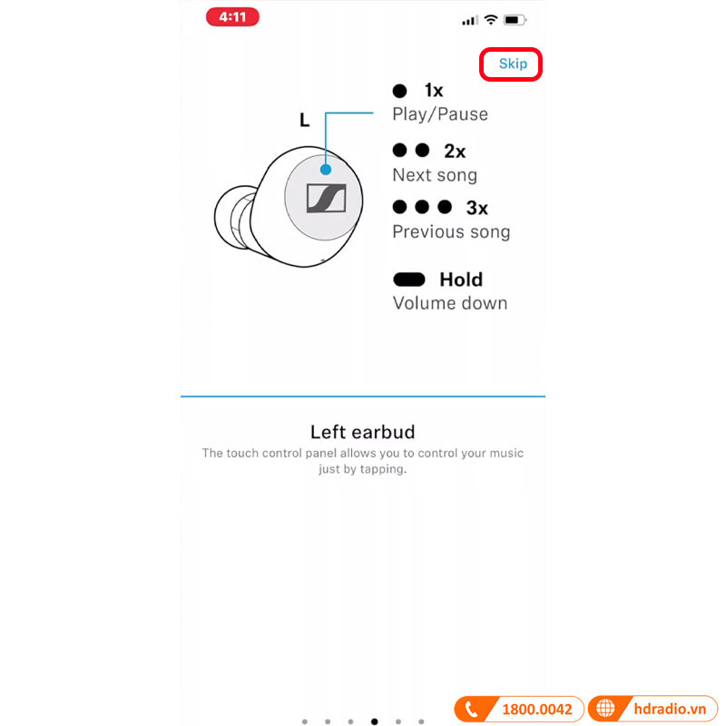 Màn hình cuối cùng của hướng dẫn sử dụng ứng dụng Smart Control Sennheiser