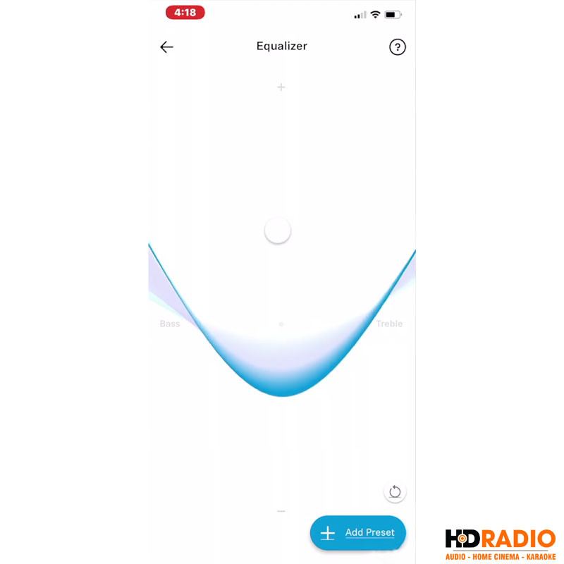 Màn hình điều chỉnh EQ Equalizer theo dải tần số trong ứng dụng Smart Control Sennheiser
