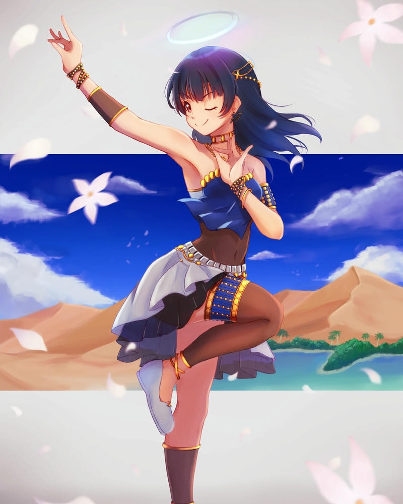 Thiết kế ảnh anime nữ cute với kiểu tóc dài mượt mà