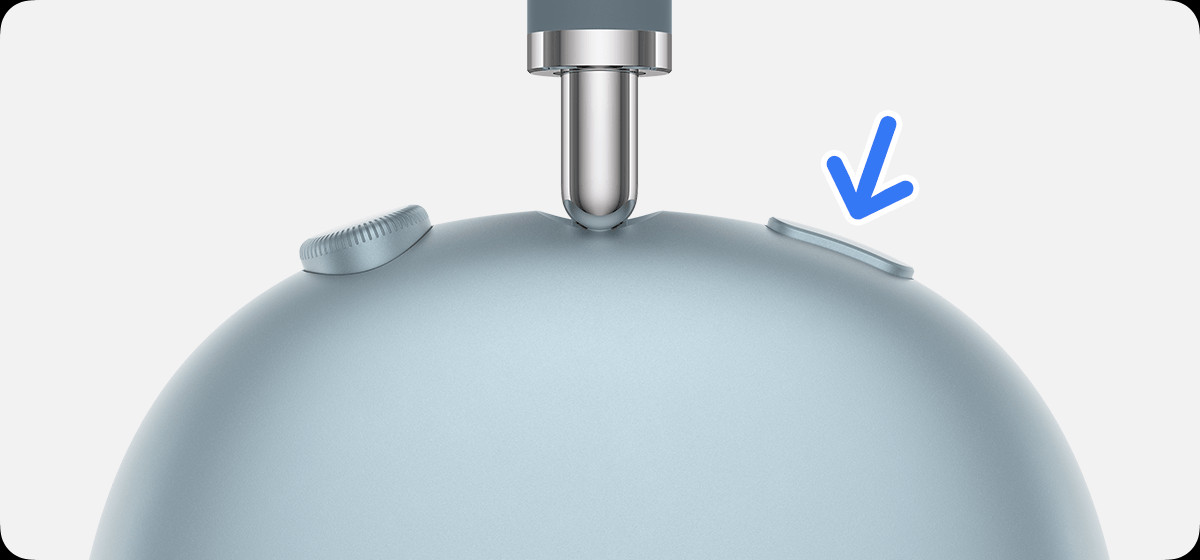 Nút chế độ nghe trên AirPods Max nằm ở phía trên chụp tai phải, đối diện với Digital Crown, cho phép chuyển đổi linh hoạt các chế độ âm thanh.