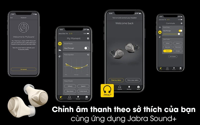 Người dùng có thể điều chỉnh chế độ âm thanh thông qua ứng dụng Jabra Sound+