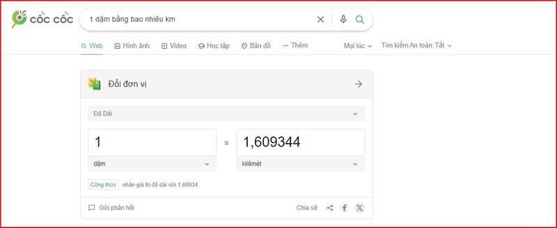 Có rất nhiều trang web cho phép bạn đổi dặm sang km nhanh chóng và dễ dàng