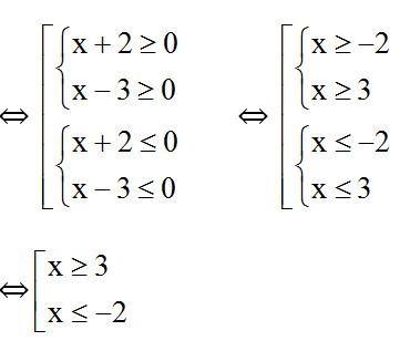 Xét dấu biểu thức (x+2)(x-3)