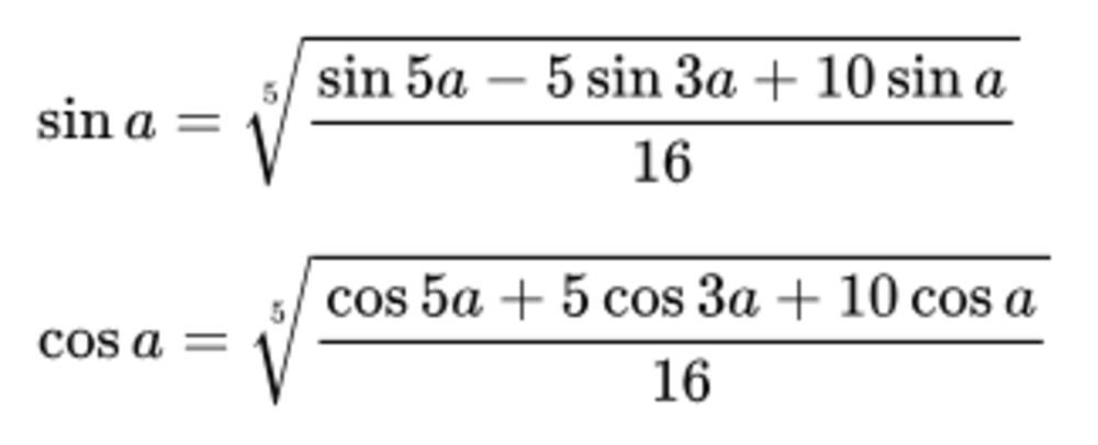 Công thức hạ bậc bậc 5