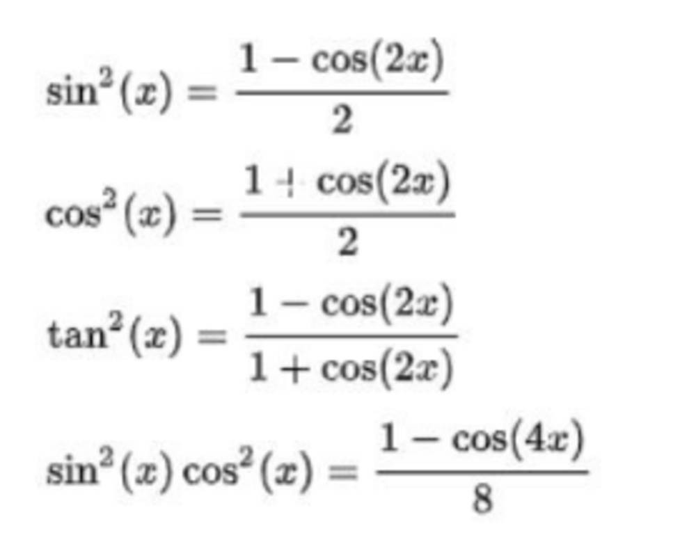 Công thức hạ bậc sin^2, cos^2, tan^2
