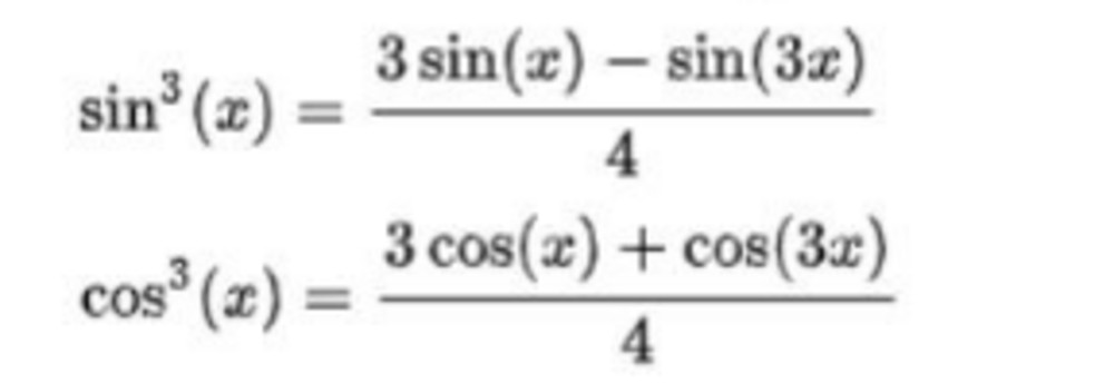 Công thức hạ bậc sin, cos mũ 3